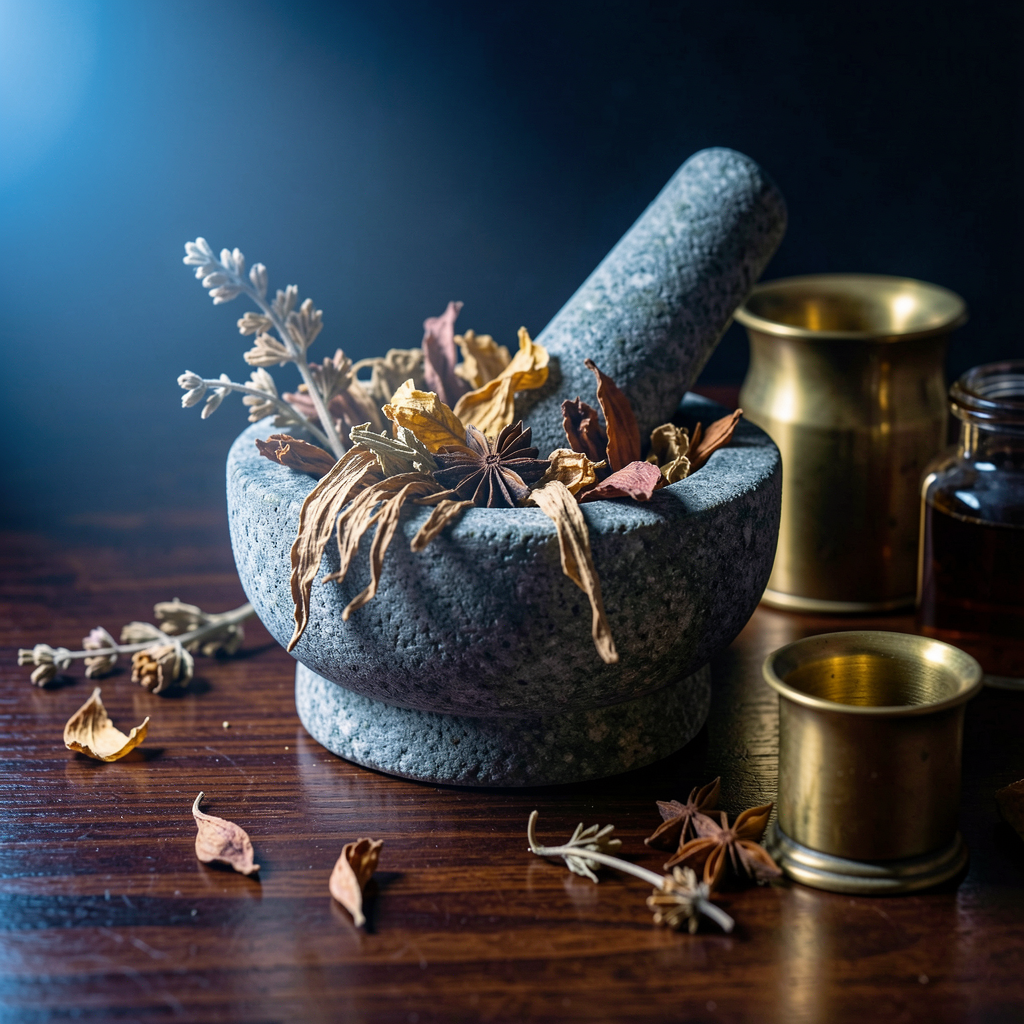 Cool light meeting warm classical herbs — the modern life pattern