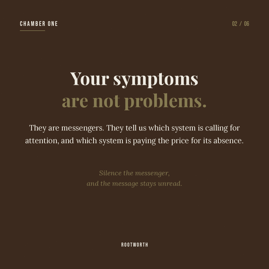 Slide: Your symptoms are not problems — they are messengers.