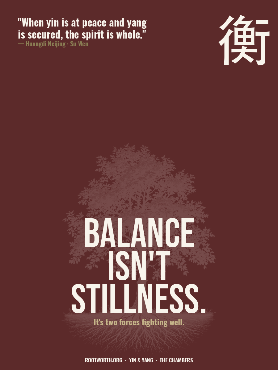 Balance Isn't Stillness — Yin & Yang poster
