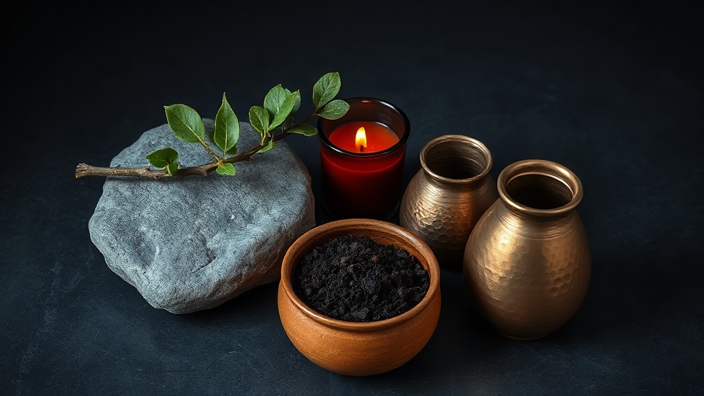 Five natural elements representing the Chinese medicine five-sphere framework